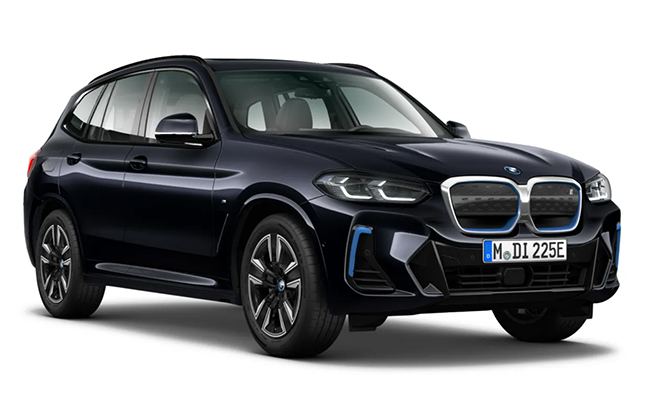 Blauer BMW iX3 ohne Hintergrund