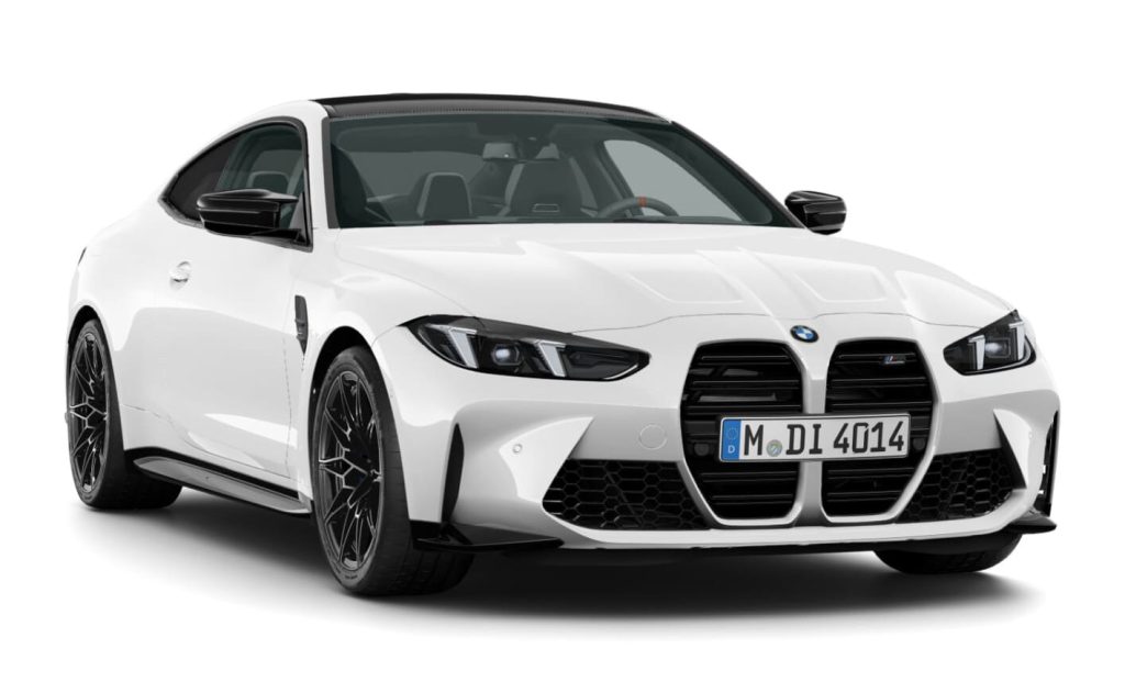 BMW M4 Competition Coupé mit M xDrive  in Alpinweiß uni mit 19"/20" M Schmiederäder Doppelspeiche 826 M Schwarz / MB Neuwagen (2025)