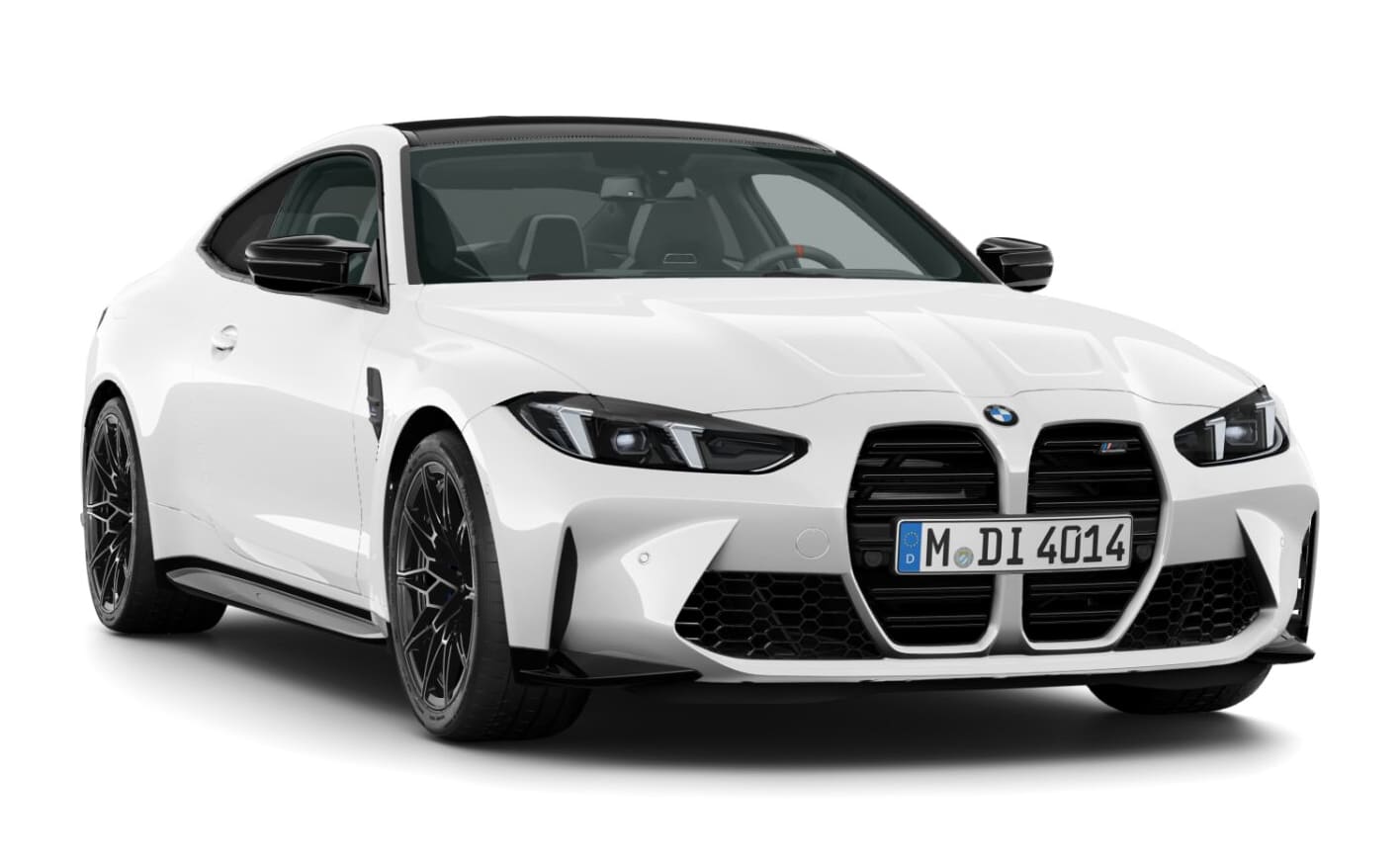 BMW M4 Competition Coupé mit M xDrive  in Alpinweiß uni mit 19"/20" M Schmiederäder Doppelspeiche 826 M Schwarz / MB Neuwagen (2025)