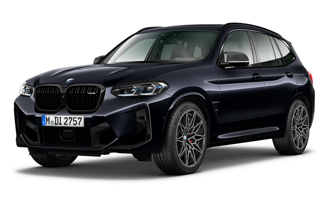 BMW X3 M Competition in Carbonschwarz metallic ohne Hintergrund