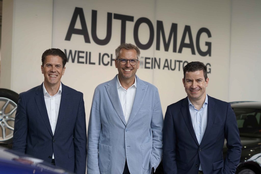 Drei Personen auf Bild, Geschäftsleitung der Automag