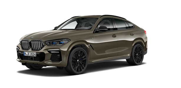 BMW X6 in der Farbe braun als Neuwagen in Frontansicht ohne Hintergrund