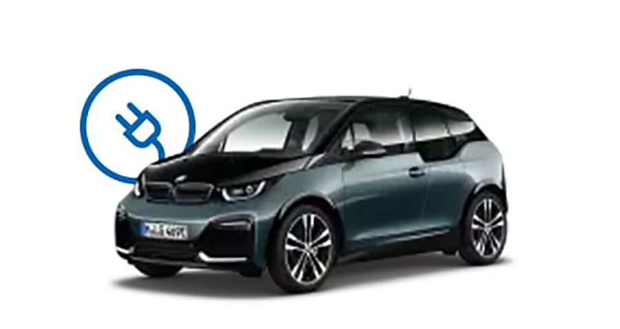 BMW i3 vor weißem Hintergrund