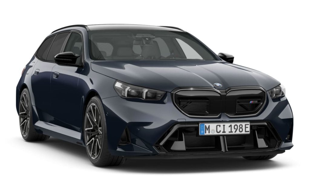 BMW M5 Touring  in M Carbonschwarz metallic mit 20"/21" M LMR Doppelspeiche 951 M Bicolor Midnight Grey mit Mischbereifung Neuwagen (2025)