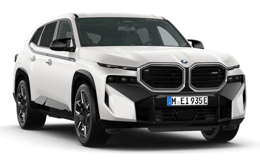 BMW XM 50e in Mineralweiß metallic mit 22" M LMR Doppelspeiche 922 M Bicolor/Mischbereifung Neuwagen (2026)