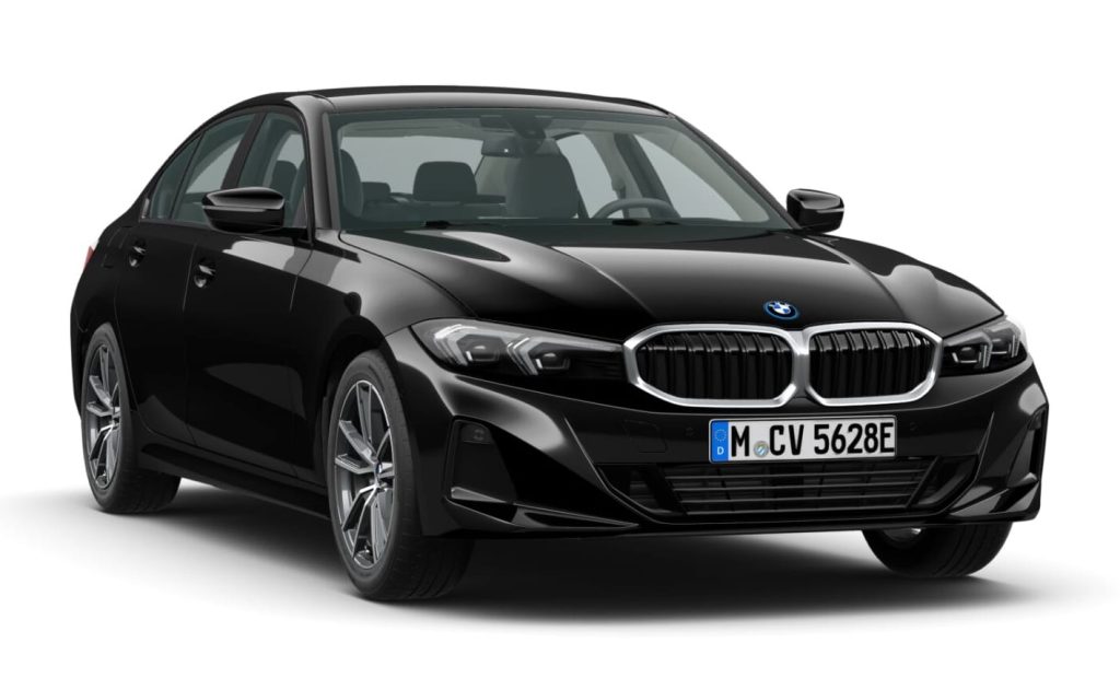 BMW 330e Limousine in Schwarz uni mit 18" LMR V-Speiche 780 Bicolor Neuwagen (2026)