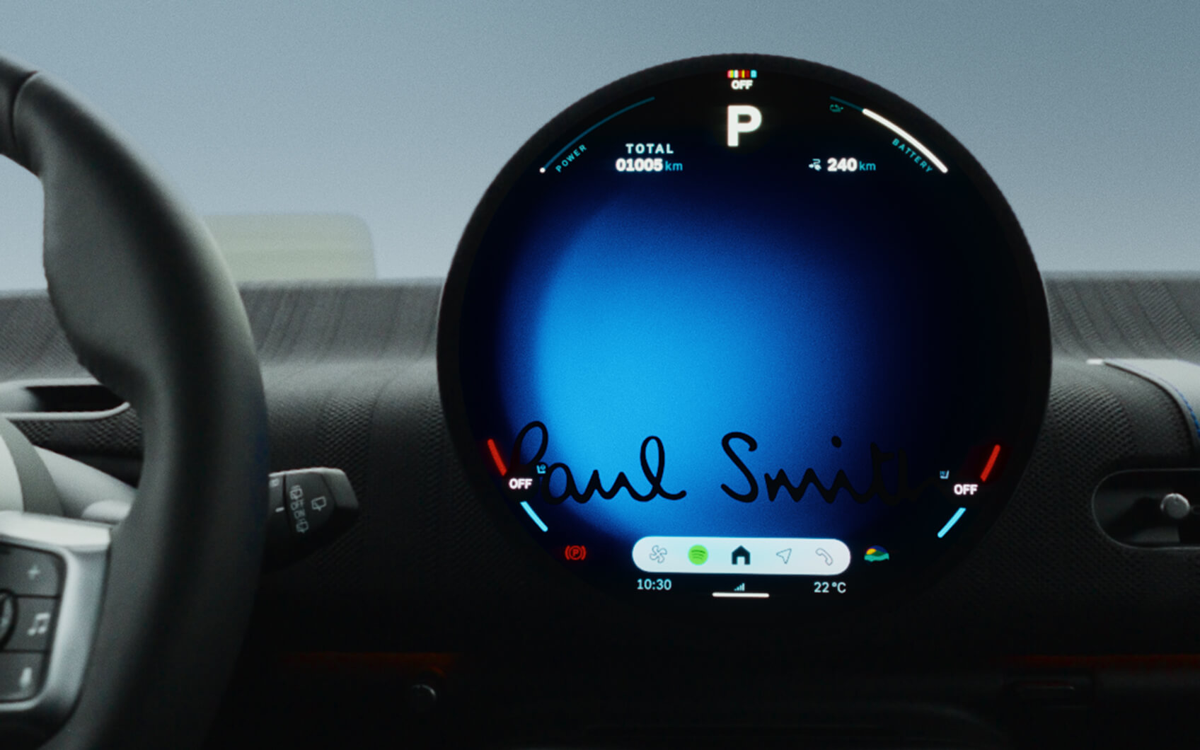 Rundes MINI Display mit Paul-Smith-Signatur